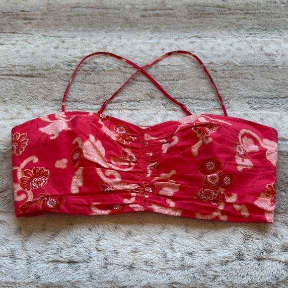 A.L.C. Arit Floral Sweetheart Crop Top in Calla Size 12 - Picture 6 of 16